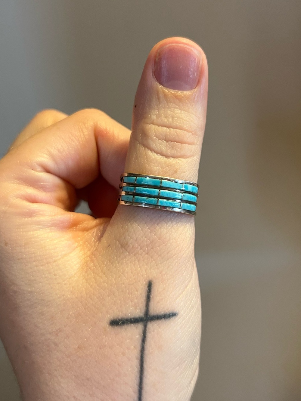 Sterling Silver Sleeping Beauty Turquoise Inlay Ring